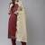 Maroon & Gold Yoke Design Gotta Patti Straight Kurta with Trousers & With Dupatta