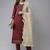 Maroon & Gold Yoke Design Gotta Patti Straight Kurta with Trousers & With Dupatta
