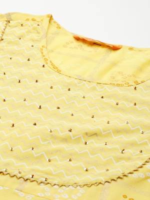 Women Yellow Ethnic Motifs Printed Regular Kurta with Trousers & With Dupatta 3