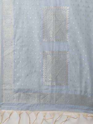 Women Navy Blue Yoke Design Regular Patchwork Pure Cotton Kurta with Palazzos & With Dupatta 5