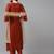 Women Orange Floral Embroidered Regular Chanderi Silk Kurta with Palazzos