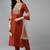 Women Orange Floral Embroidered Regular Chanderi Silk Kurta with Palazzos