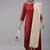 Women Maroon & Beige Striped Sequinned Kurta with Palazzos & Dupatta