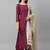 Women Magenta & Beige Striped Kurta with Palazzos & Dupatta