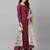 Women Magenta & Beige Striped Kurta with Palazzos & Dupatta