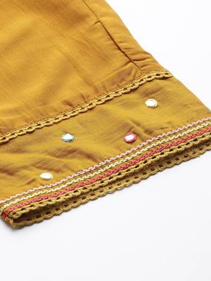 Floral Embroidered Thread Work Kurta with Trousers & Dupatta 9