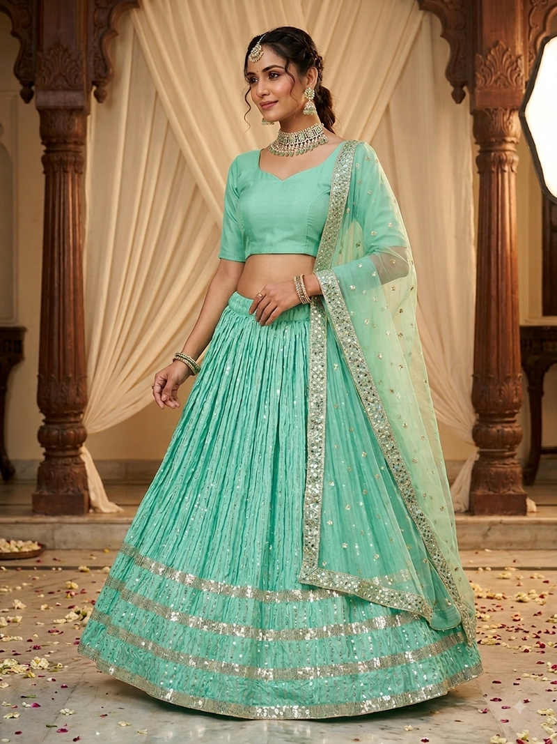 designer party wear light work lehanga 
