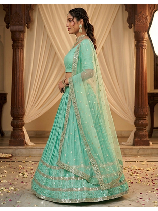 designer party wear light work lehanga  2