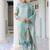 Sky Blue Ethnic Motifs Printed Zari Chanderi Cotton Kurta With Trousers & Dupatta Set