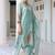 Sky Blue Ethnic Motifs Printed Zari Chanderi Cotton Kurta With Trousers & Dupatta Set
