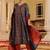 Blue Red Women Floral Printed Regular Cotton Kurta with Trousers & Dupatta Set