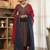 Red Blue Women Floral Printed Regular Cotton Kurta with Trousers & Dupatta Set