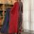 Red Blue Women Floral Printed Regular Cotton Kurta with Trousers & Dupatta Set