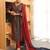 Red Blue Women Floral Printed Regular Cotton Kurta with Trousers & Dupatta Set