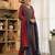 Red Blue Women Floral Printed Regular Cotton Kurta with Trousers & Dupatta Set