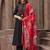 Black Red Yoke Design Chanderi Cotton A-Line Kurta with Palazzos & Dupatta Set