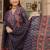 Blue Ethnic Motifs Printed Pleated Cotton Kurta Trouser Set With Dupatta