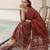 Maroon Ethnic Motifs Printed Pleated Cotton  Kurta Trouser Set With Dupatta