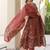 Maroon Ethnic Motifs Printed Pleated Cotton  Kurta Trouser Set With Dupatta