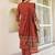 Maroon Ethnic Motifs Printed Pleated Cotton  Kurta Trouser Set With Dupatta