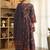 Blue Ethnic Motifs Printed Pleated Cotton Kurta Trouser Set With Dupatta