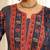 Blue Ethnic Motifs Printed Pleated Cotton Kurta Trouser Set With Dupatta