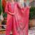 Pink Floral Printed Cotton Kurta Trouser Set With Dupatta