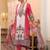 White Pink Ethnic Motifs Printed Cotton Kurta Trouser Set With Dupatta