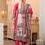 White Pink Ethnic Motifs Printed Cotton Kurta Trouser Set With Dupatta