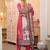 White Pink Ethnic Motifs Printed Cotton Kurta Trouser Set With Dupatta