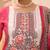 White Pink Ethnic Motifs Printed Cotton Kurta Trouser Set With Dupatta