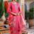 Pink Floral Printed Cotton Kurta Trouser Set With Dupatta