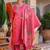 Pink Floral Printed Cotton Kurta Trouser Set With Dupatta