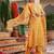 Yellow Women Ethnic Motifs Printed Chanderi Cotton Kurta with Trousers & Dupatta Set