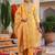 Yellow Women Ethnic Motifs Printed Chanderi Cotton Kurta with Trousers & Dupatta Set