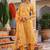 Yellow Women Ethnic Motifs Printed Chanderi Cotton Kurta with Trousers & Dupatta Set