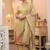 Gold Yellow Women Ethnic Motifs Printed Chanderi Cotton Kurta with Trousers & Dupatta Set