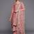 Peach Ethnic Motifs Floral Embroidered Zari Straight Kurta with Trousers & Dupatta