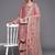Peach Ethnic Motifs Floral Embroidered Zari Straight Kurta with Trousers & Dupatta