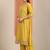 Yellow Ethnic Motifs Floral Embroidered Zari Straight Kurta with Trousers & Dupatta