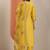 Yellow Ethnic Motifs Floral Embroidered Zari Straight Kurta with Trousers & Dupatta