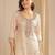 Light Peach Ethnic Motifs Floral Embroidered Zari Straight Kurta with Trousers & Dupatta