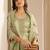 Green Ethnic Motifs Floral Embroidered Zari Straight Kurta with Trousers & Dupatta