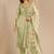 Green Ethnic Motifs Floral Embroidered Zari Straight Kurta with Trousers & Dupatta