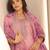 Pink Ethnic Motifs Floral Embroidered Zari Straight Kurta with Trousers & Dupatta