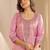 Pink Ethnic Motifs Floral Embroidered Zari Straight Kurta with Trousers & Dupatta