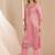 Pink Ethnic Motifs Floral Embroidered Zari Straight Kurta with Trousers & Dupatta