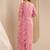 Pink Ethnic Motifs Floral Embroidered Zari Straight Kurta with Trousers & Dupatta