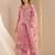 Pink Ethnic Motifs Floral Embroidered Zari Straight Kurta with Trousers & Dupatta