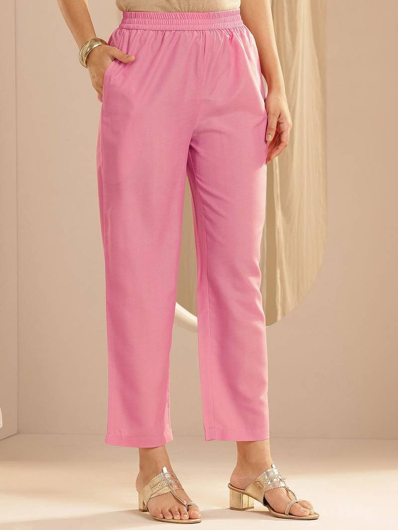 Pink Ethnic Motifs Floral Embroidered Zari Straight Kurta with Trousers & Dupatta